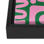 Abstract Green & Pink Decoupage Cutouts Framed Canvas Print Gallery Image 3