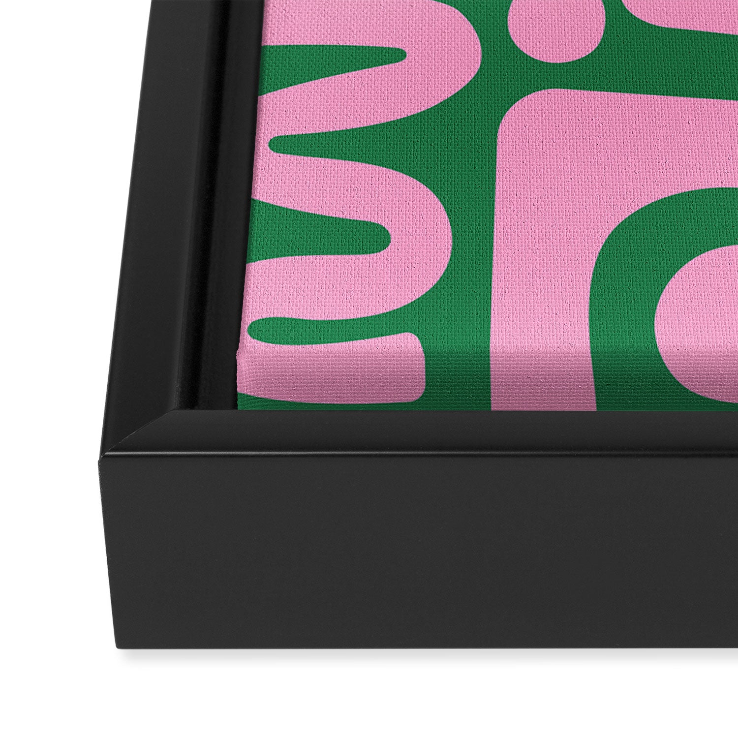 Abstract Green & Pink Decoupage Cutouts Framed Canvas Print Gallery Image 3