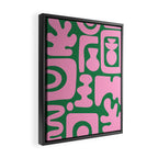 Abstract Green & Pink Decoupage Cutouts Framed Canvas Print Gallery Image 2