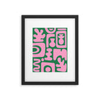 Abstract Green & Pink Decoupage Cutouts Framed Art Print Gallery Image 5