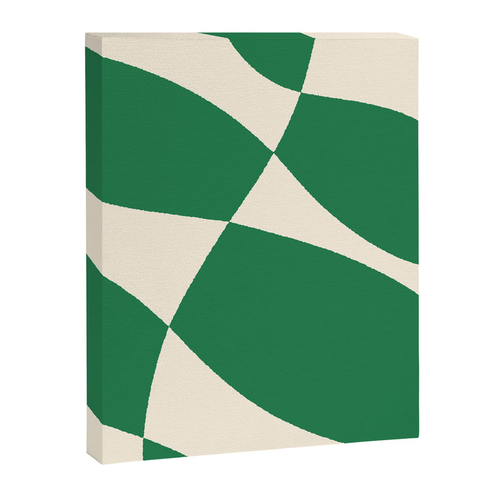 Abstract Mid-Century Composition in Green & Off White Canvas Print Gallery Image 1