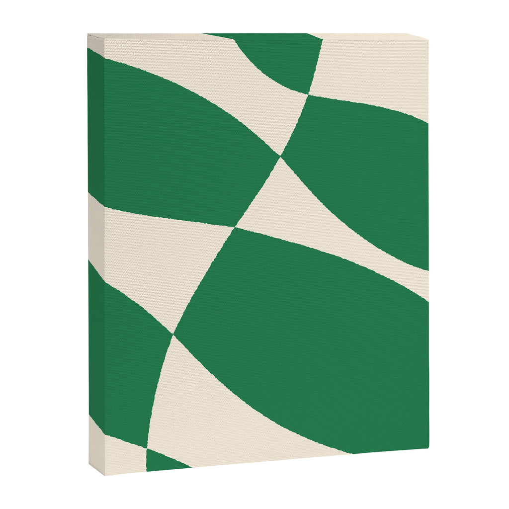 Abstract Mid-Century Composition in Green & Off White Canvas Print Gallery Image 6