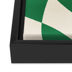 Abstract Mid-Century Composition in Green & Off White Framed Canvas Print Gallery Image 3