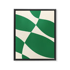 Abstract Mid-Century Composition in Green & Off White Framed Canvas Print Gallery Image 6