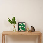 Abstract Mid-Century Composition in Green & Off White Framed Canvas Print Gallery Image 4