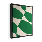 Abstract Mid-Century Composition in Green & Off White Framed Canvas Print Gallery Image 2