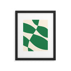 Abstract Mid-Century Composition in Green & Off White Framed Art Print Gallery Image 5