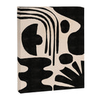 Abstract Mid-Century Modern Black and Beige Composition Canvas Print Gallery Image 6