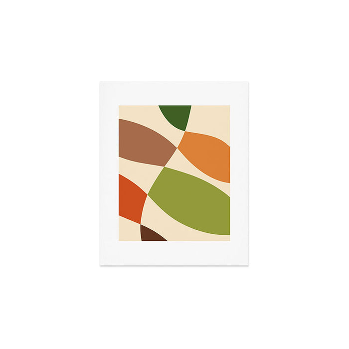 Abstract Mid-century Retro Earthy Shapes Art Print Gallery Image 1