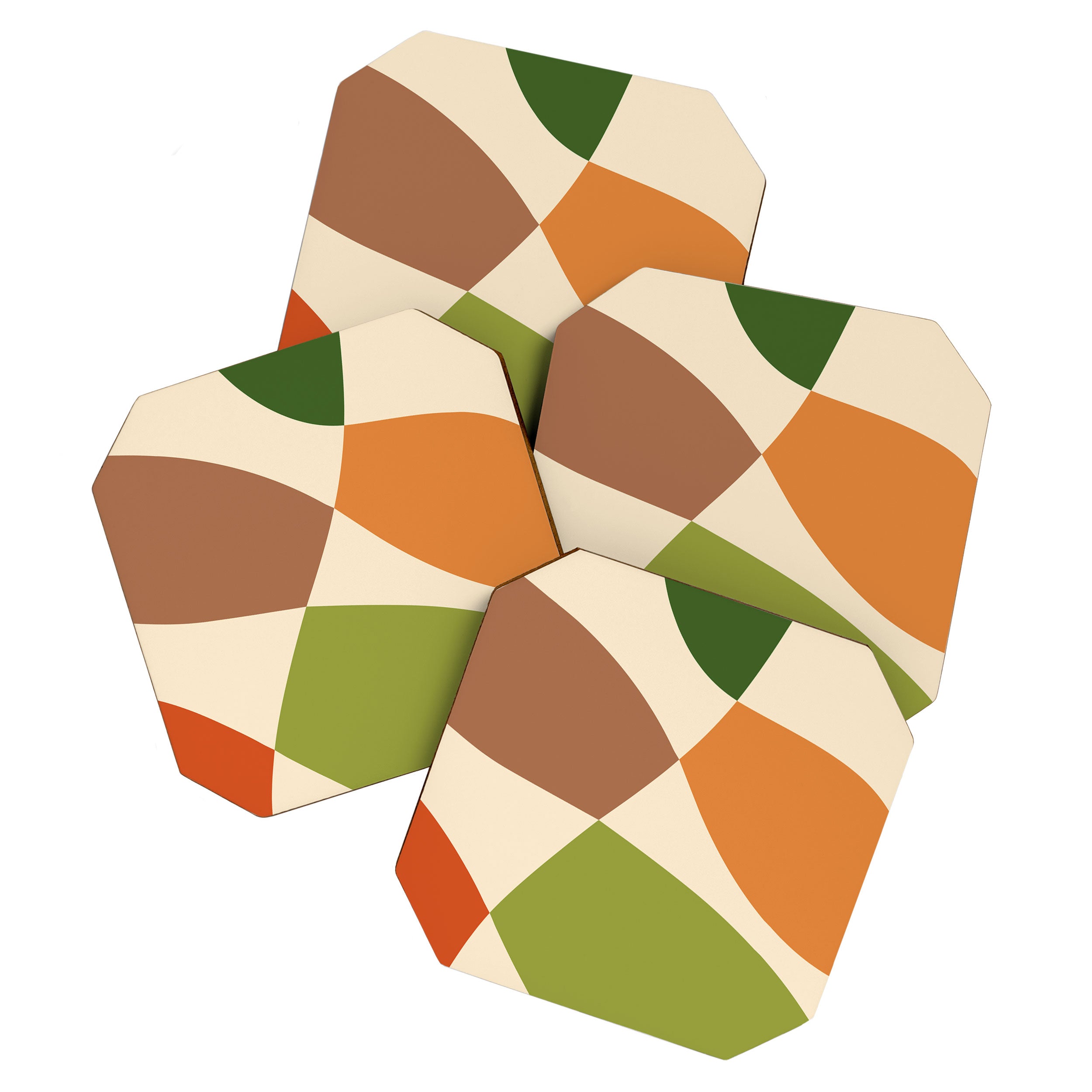 Abstract Mid-century Retro Earthy Shapes Coaster Gallery Image 1