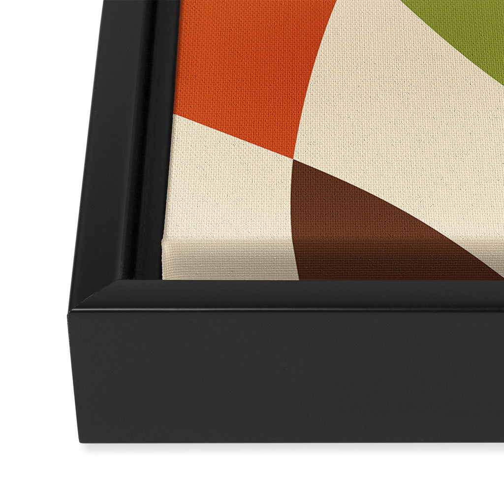 Abstract Mid-century Retro Earthy Shapes Framed Canvas Print Gallery Image 3