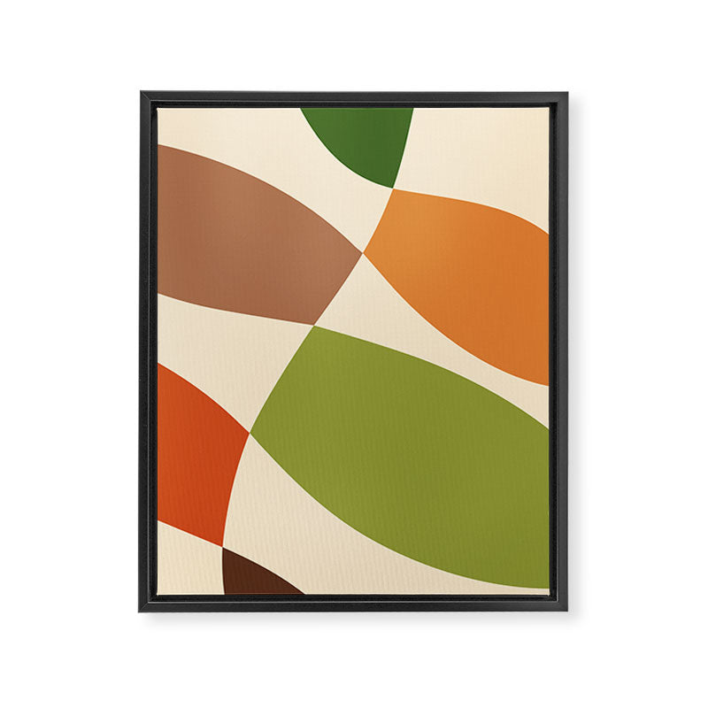 Abstract Mid-century Retro Earthy Shapes Framed Canvas Print Gallery Image 6