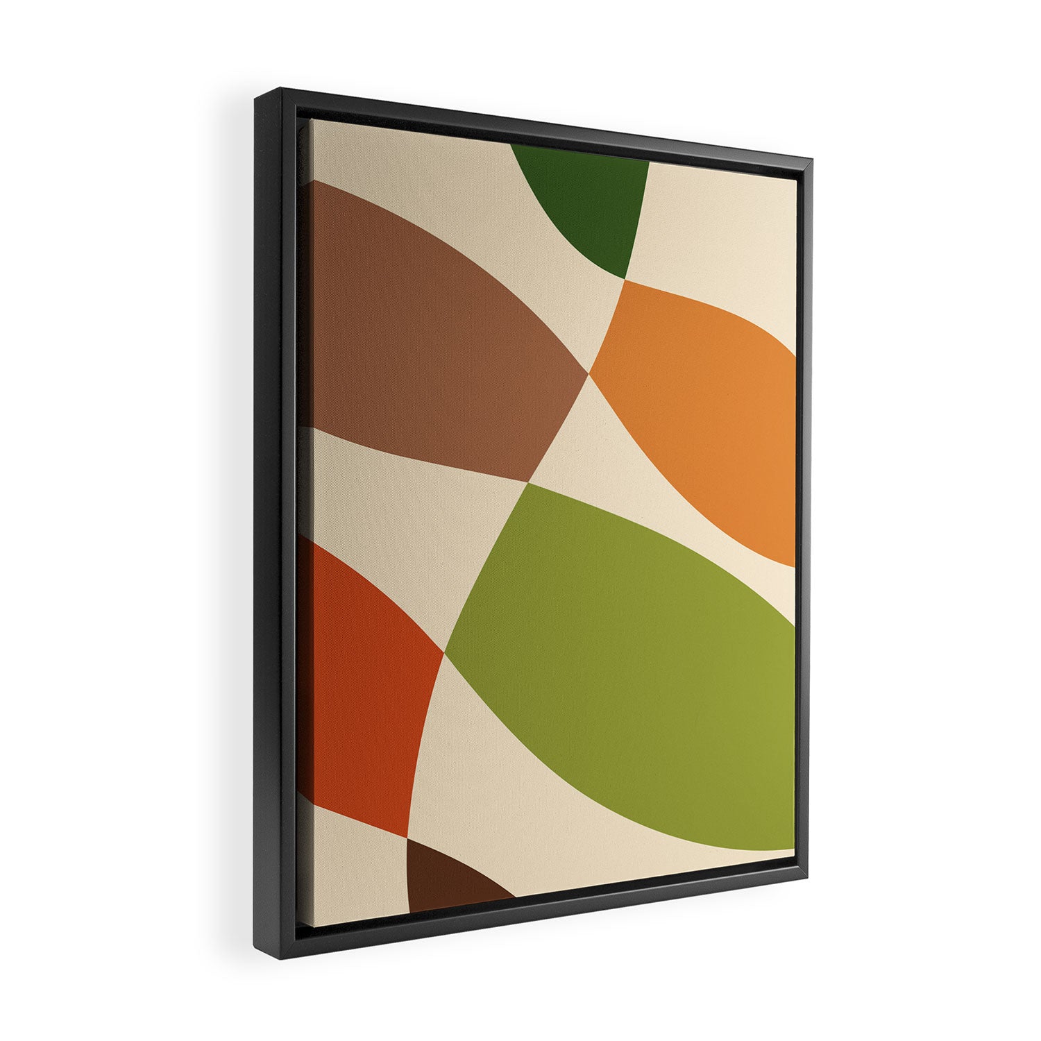 Abstract Mid-century Retro Earthy Shapes Framed Canvas Print Gallery Image 2