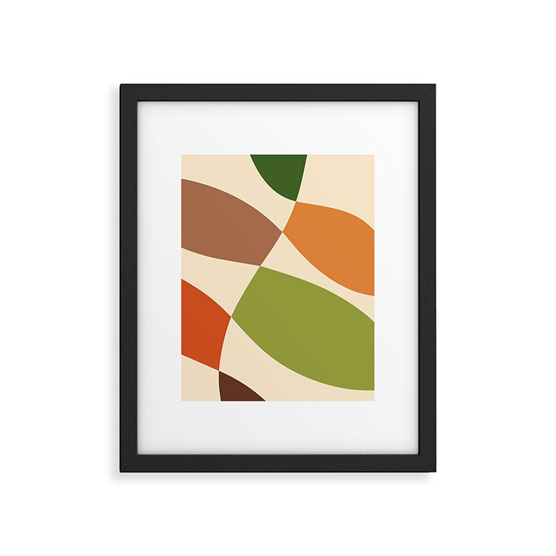 Abstract Mid-century Retro Earthy Shapes Framed Art Print Gallery Image 5