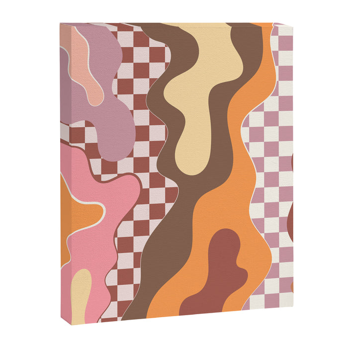 Abstract Swirls with Check Canvas Print Gallery Image 1