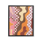 Abstract Swirls with Check Framed Canvas Print Gallery Image 6