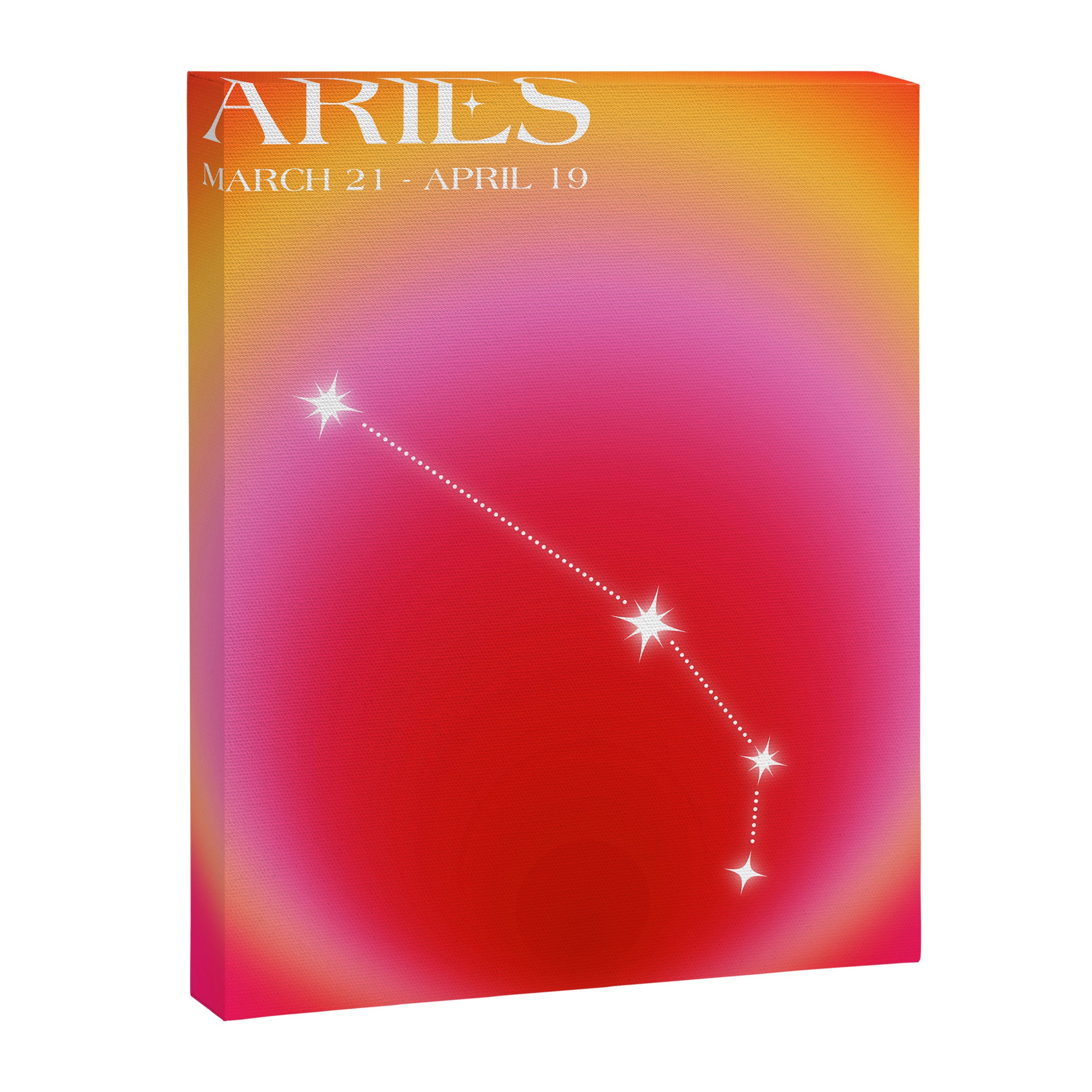 Aries Star Sign Constellation, Aura Gradient Zodiac Art Canvas Print Gallery Image 6