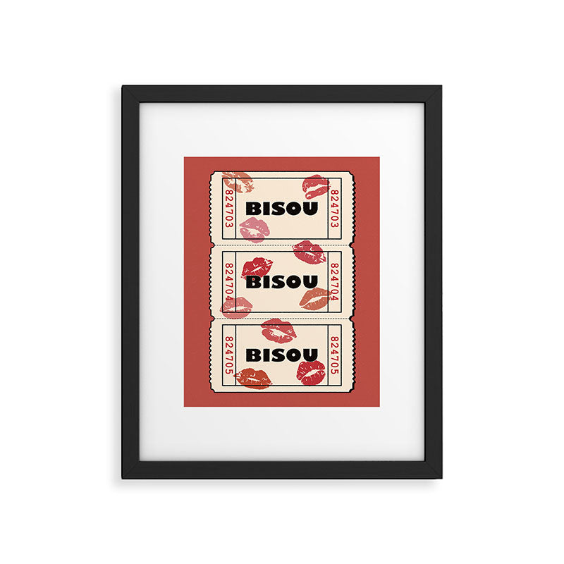 Bisou Bisou. Retro Movie Ticket Framed Art Print Gallery Image 5