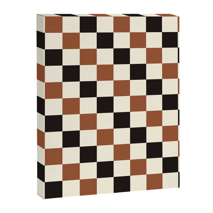 Black & Brown Check Canvas Print Gallery Image 1