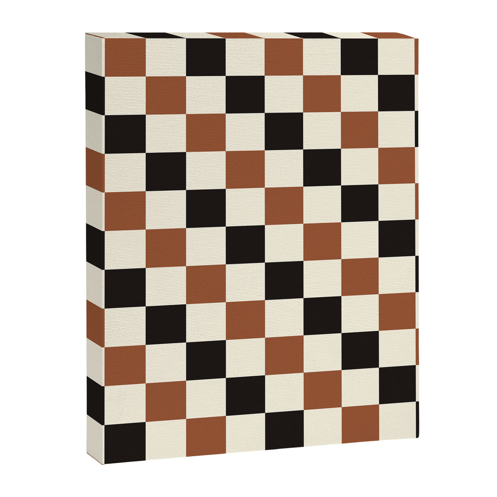 Black & Brown Check Canvas Print Gallery Image 8