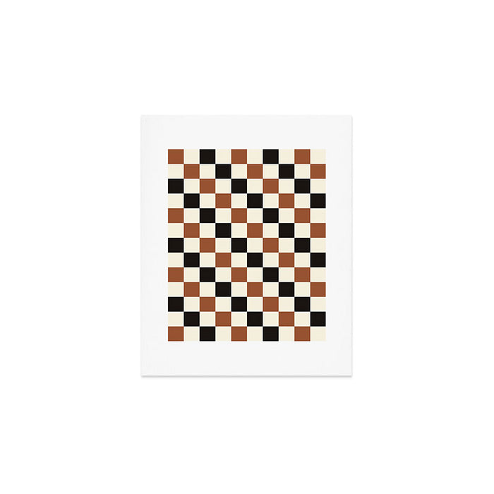 Black & Brown Check Art Print Gallery Image 1