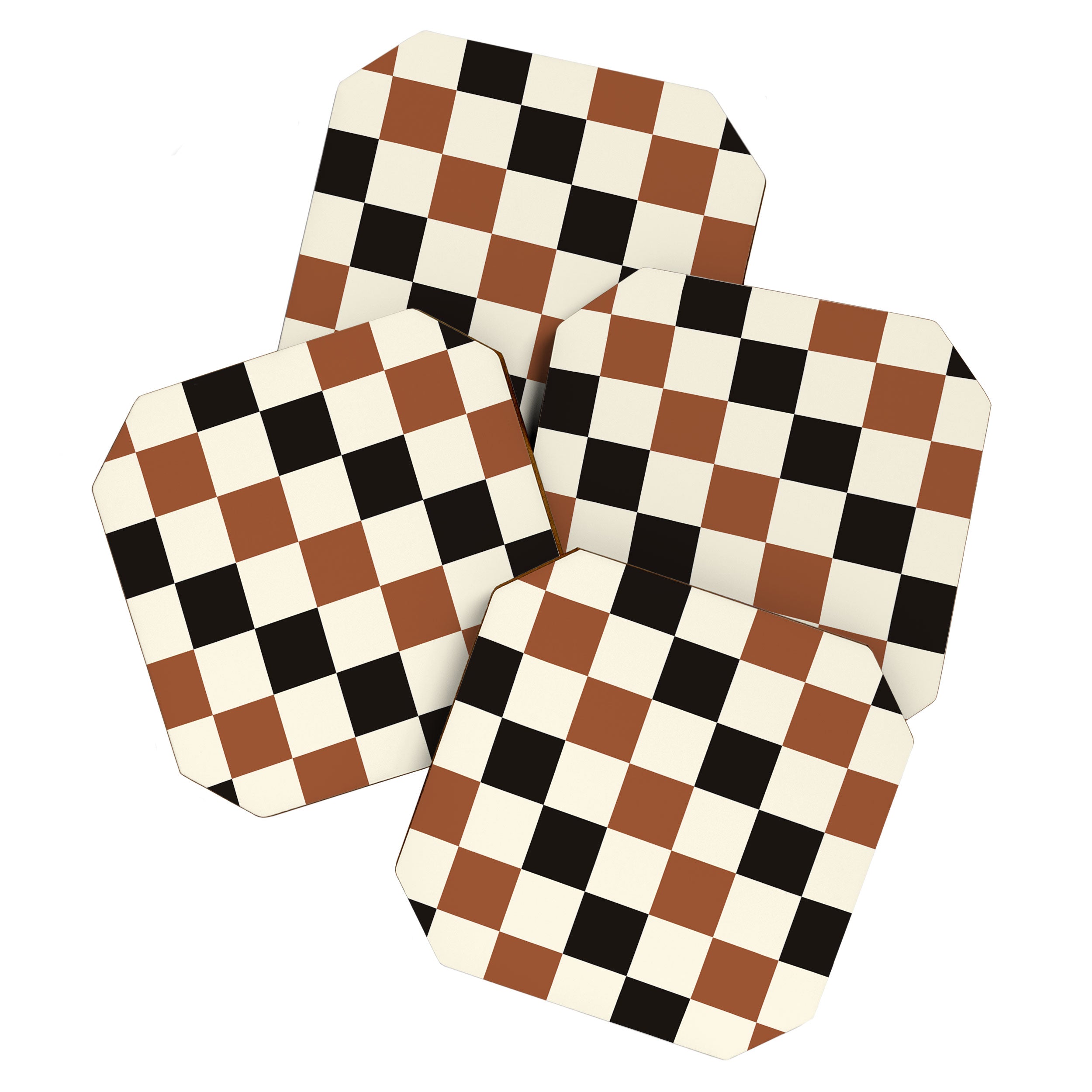 Black & Brown Check Coaster Gallery Image 1