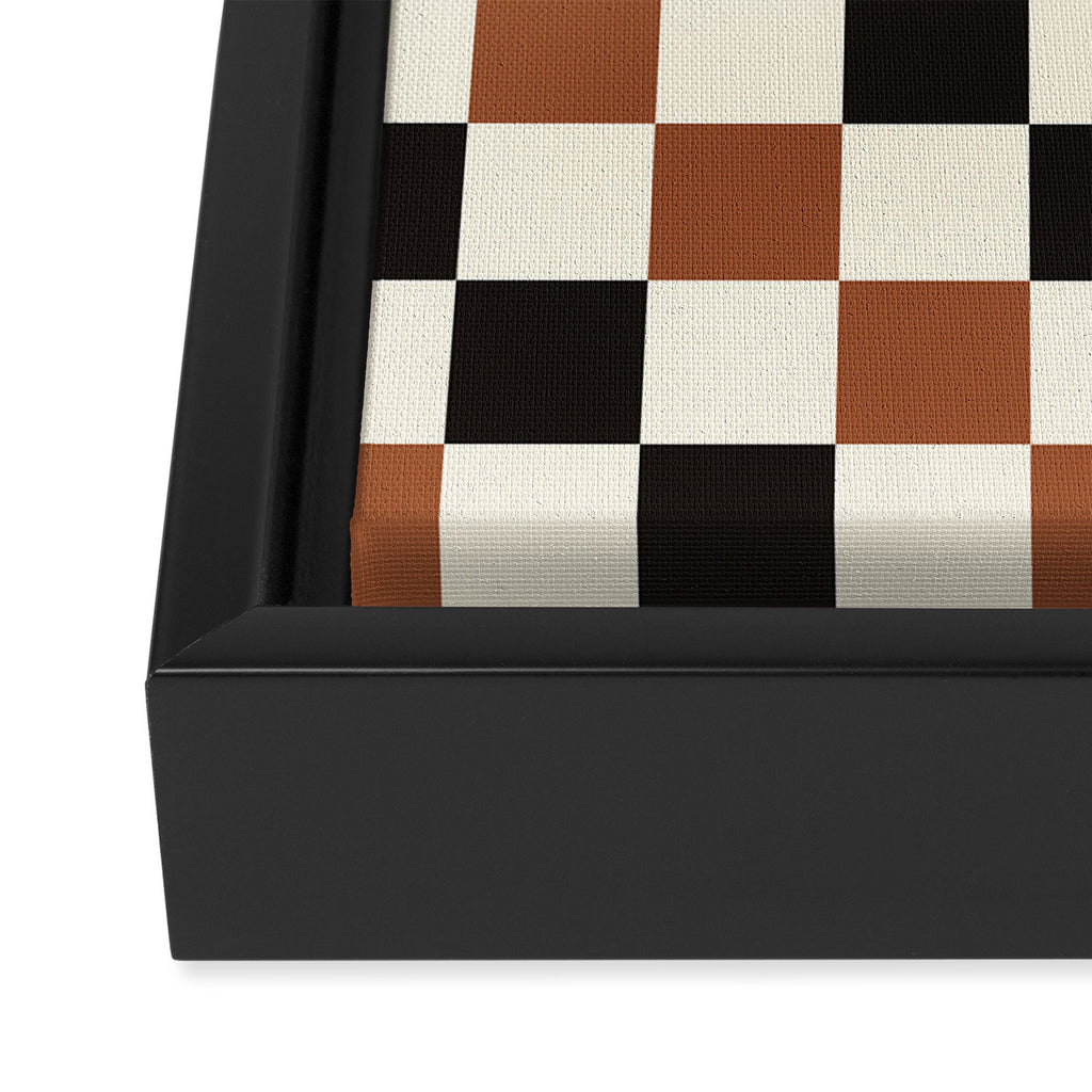Black & Brown Check Framed Canvas Print Gallery Image 3