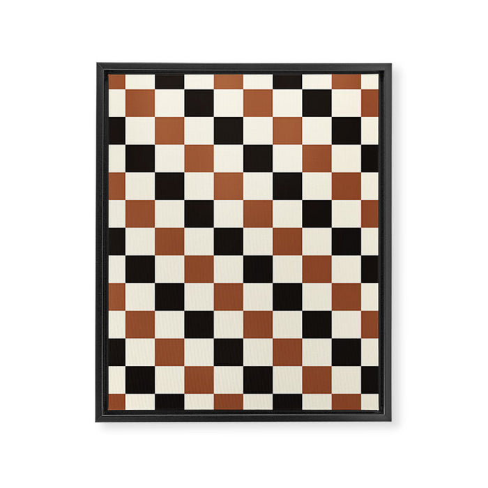Black & Brown Check Framed Canvas Print Gallery Image 1