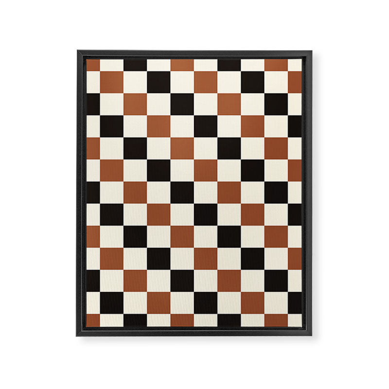 Black & Brown Check Framed Canvas Print Gallery Image 8