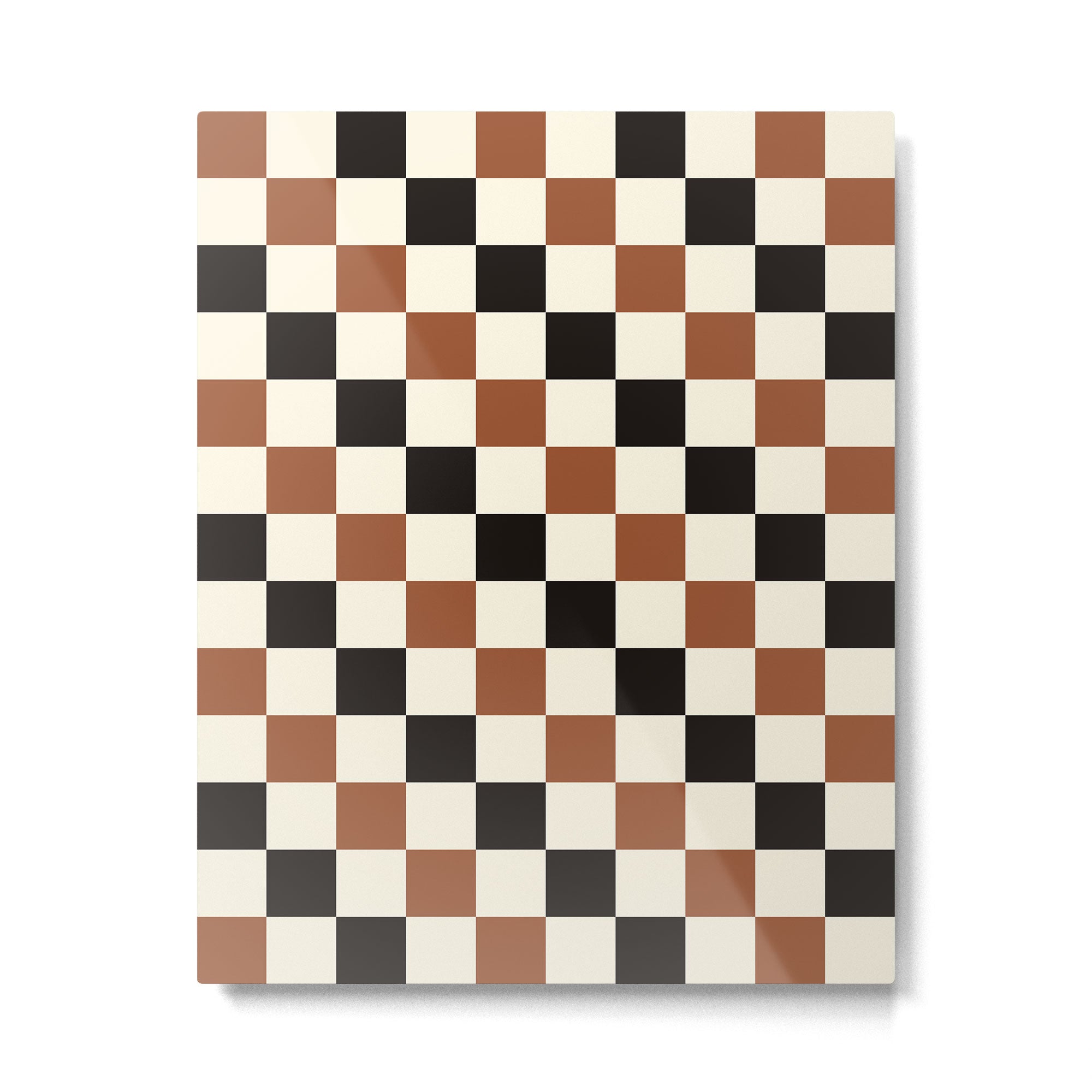 Black & Brown Check Metal Print Gallery Image 6