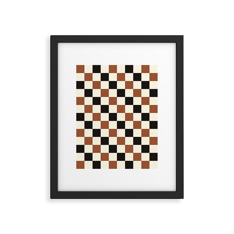 Black & Brown Check Framed Art Print Gallery Image 6