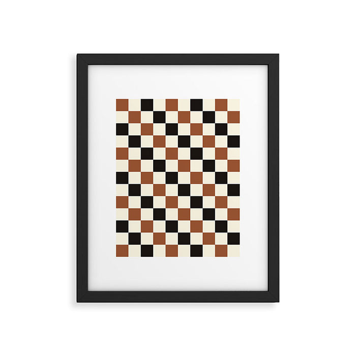Black & Brown Check Framed Art Print Gallery Image 1
