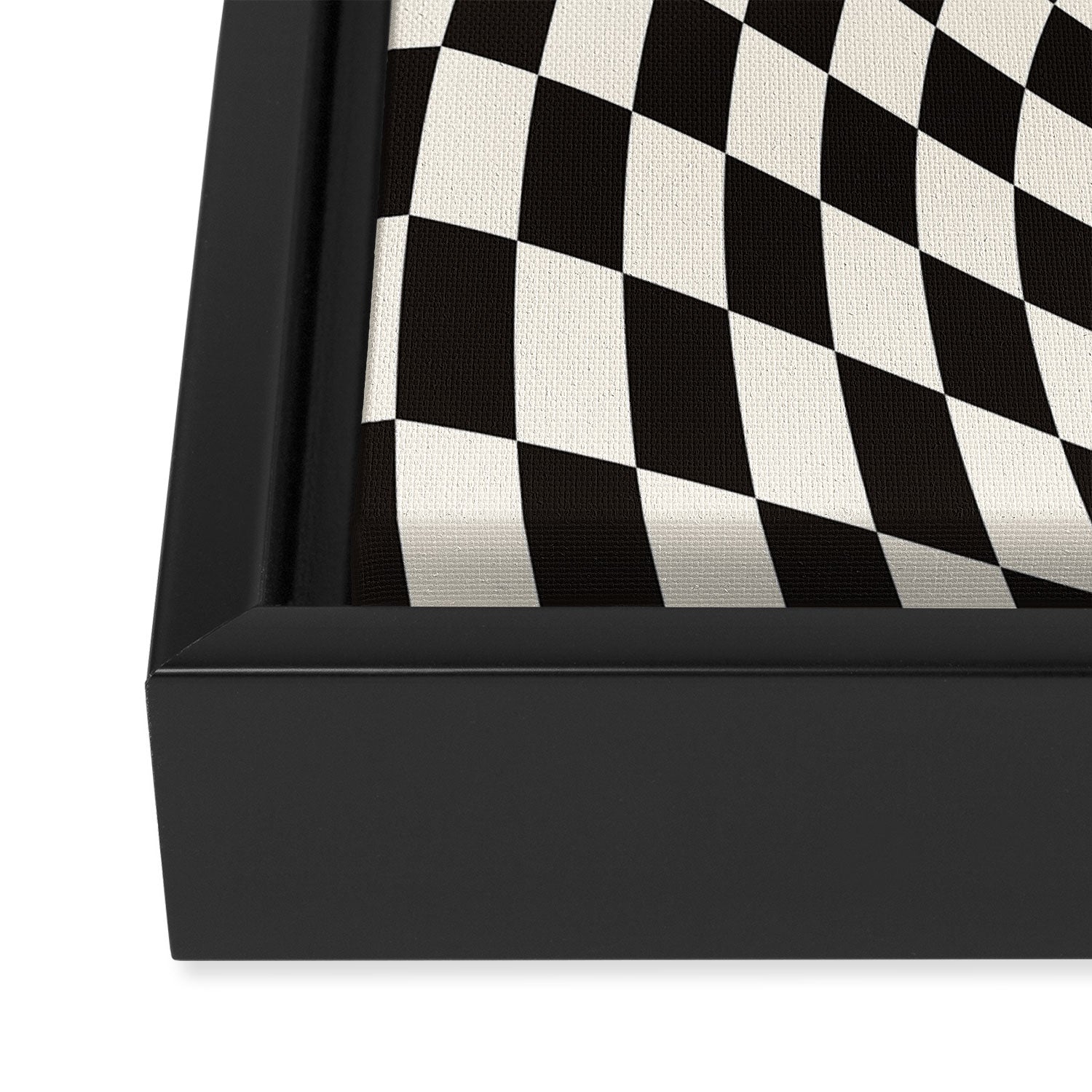Black&White Checker Framed Canvas Print Gallery Image 3