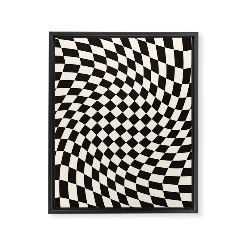 Black&White Checker Framed Canvas Print Gallery Image 6