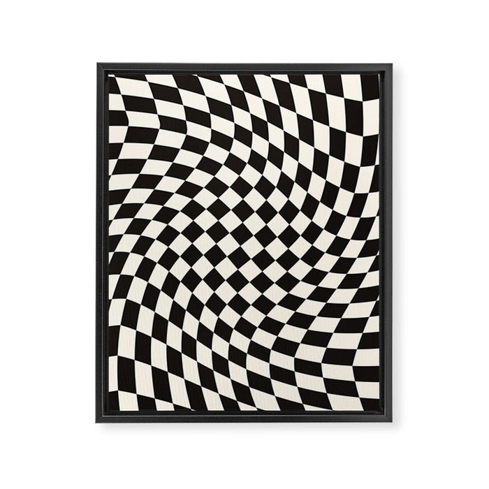 Black&White Checker Framed Canvas Print Gallery Image 1