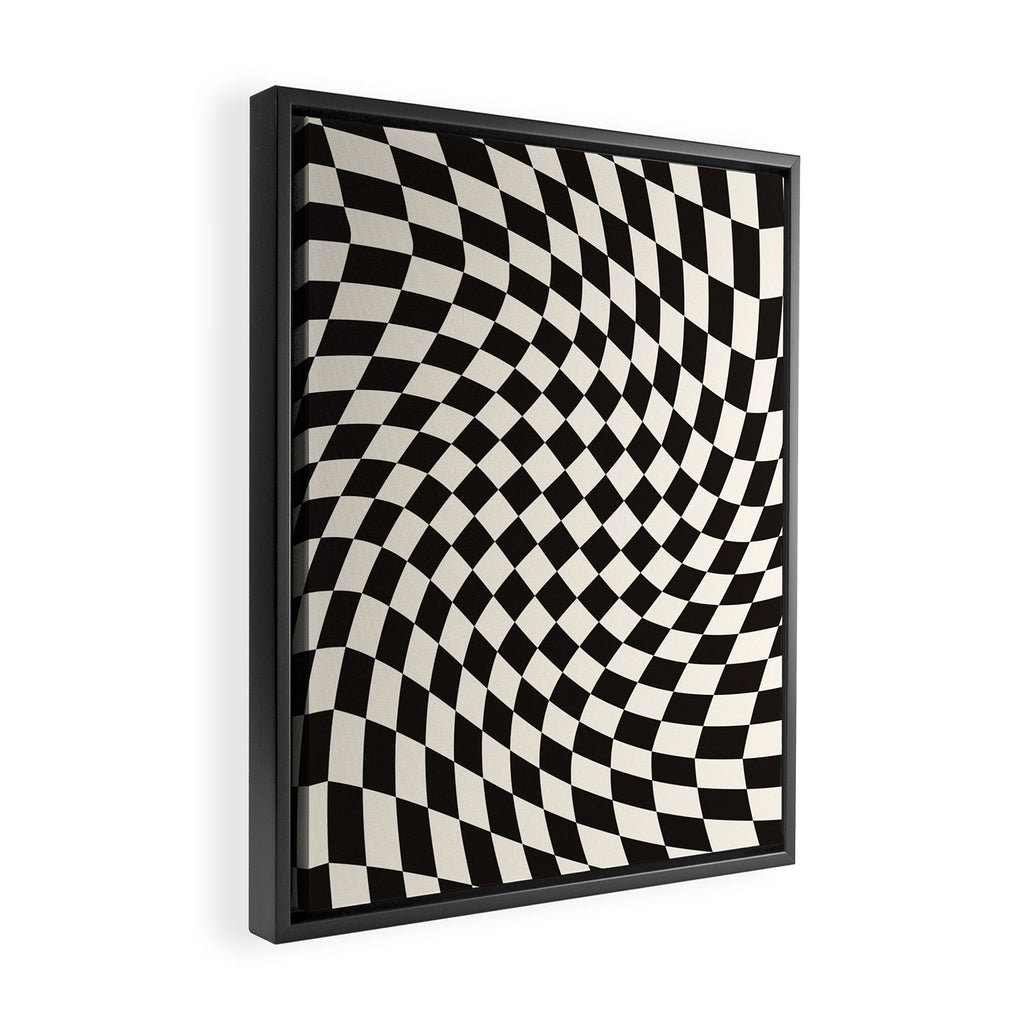 Black&White Checker Framed Canvas Print Gallery Image 2