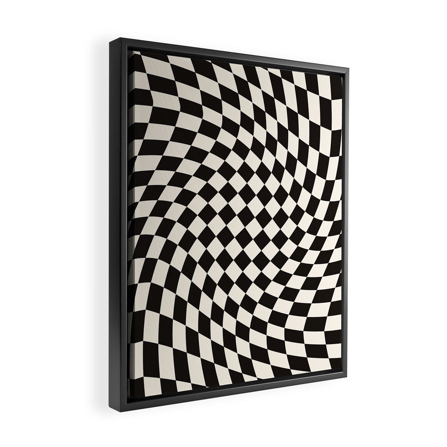 Black&White Checker Framed Canvas Print Gallery Image 2