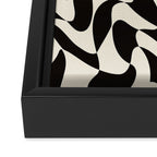  Black&White Warped Wavy Check Framed Canvas Print Gallery Image 3