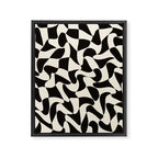  Black&White Warped Wavy Check Framed Canvas Print Gallery Image 6