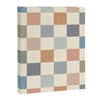 Blue & Beige Neutral Checker Canvas Print Gallery Image 6