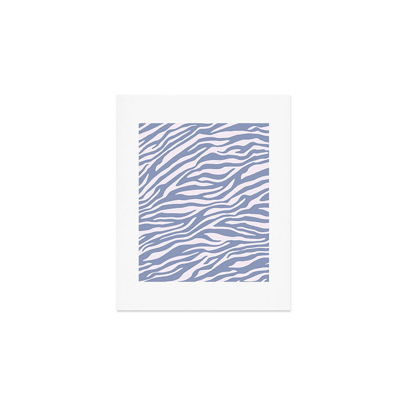 Blue Zebra Animal Print Art Print Gallery Image 1