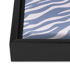 Blue Zebra Animal Print Framed Canvas Print Gallery Image 3