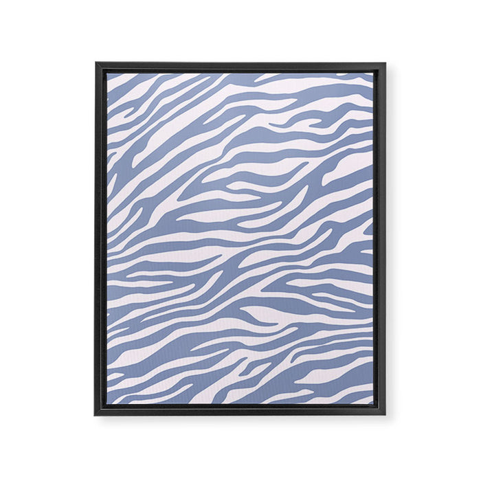 Blue Zebra Animal Print Framed Canvas Print Gallery Image 1