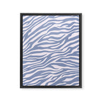 Blue Zebra Animal Print Framed Canvas Print Gallery Image 6