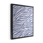 Blue Zebra Animal Print Framed Canvas Print Gallery Image 2