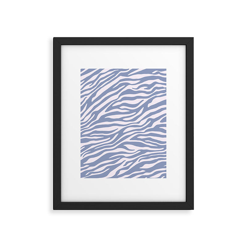 Blue Zebra Animal Print Framed Art Print Gallery Image 5