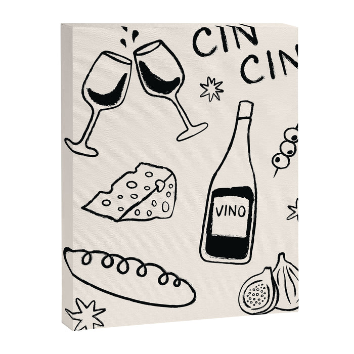 Cheers. Cheese and Wine Canvas Print Gallery Image 1