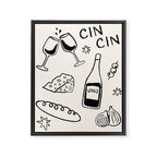 Cheers. Cheese and Wine Framed Canvas Print Gallery Image 8