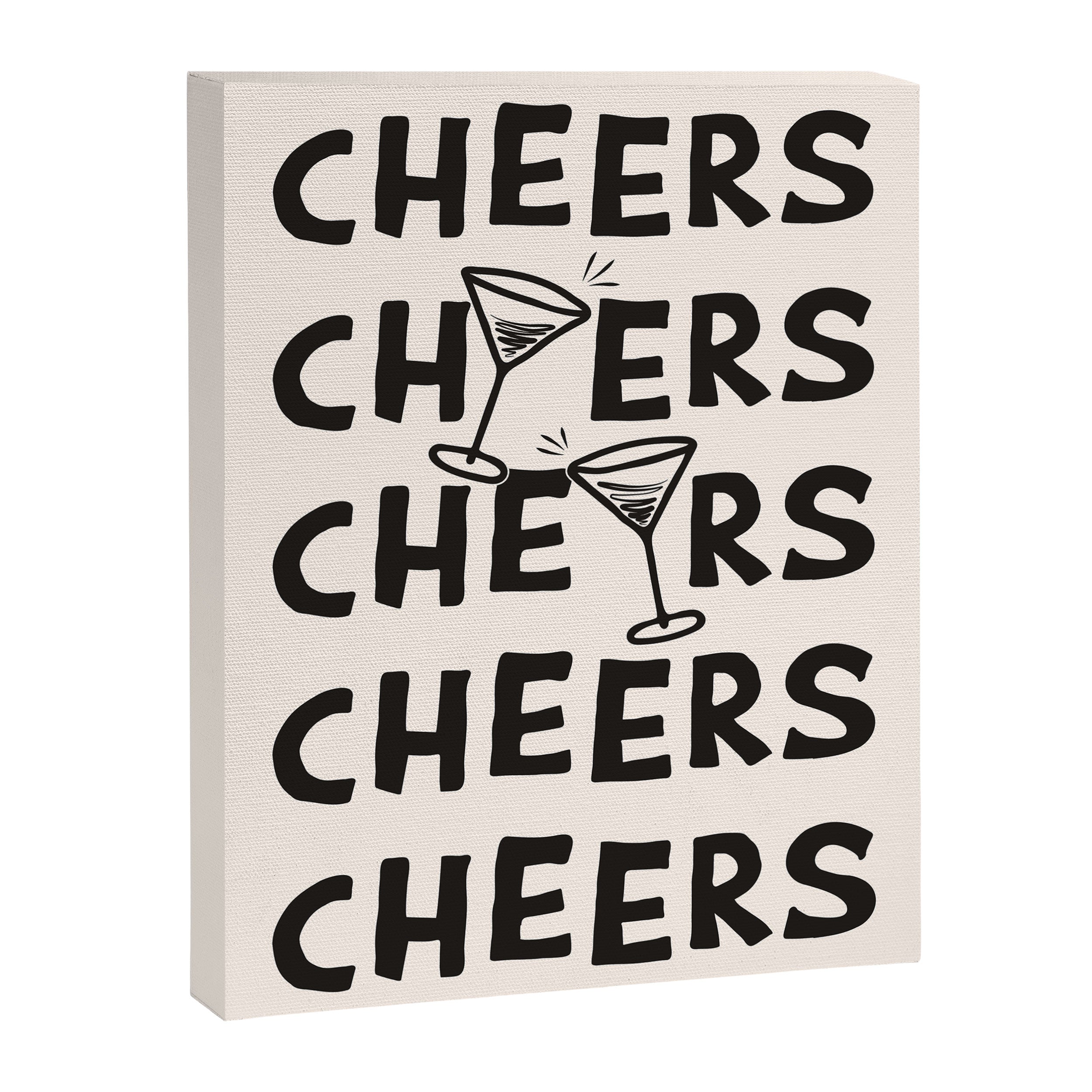 Cheers. Cocktails and Drinks in Black and White Canvas Print Gallery Image 6