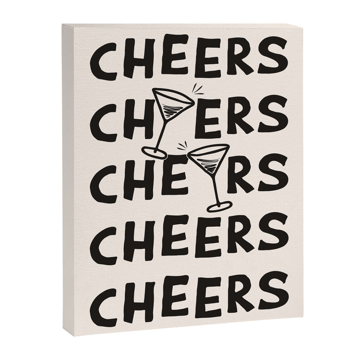 Cheers. Cocktails and Drinks in Black and White Canvas Print Gallery Image 1